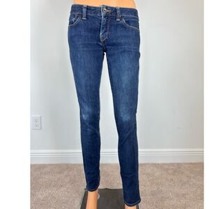 Lucky Brand Lola Skinny Jeans Y2K Womens 2/26 Dark Wash Blue Low Rise Denim